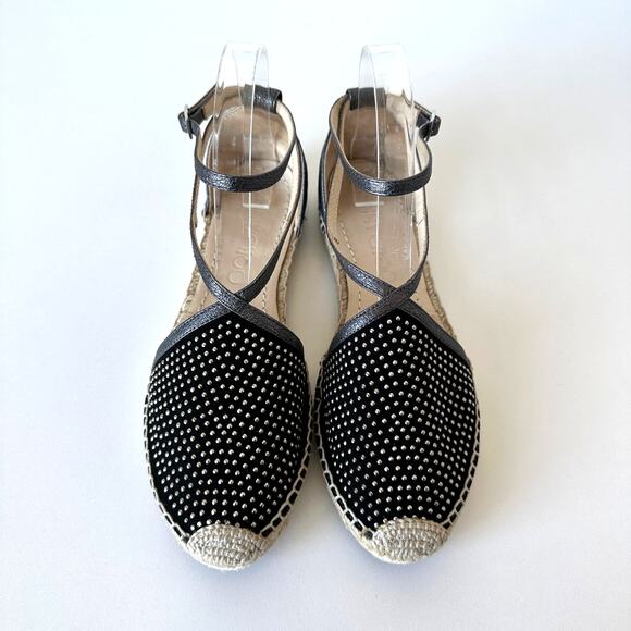 Jimmy Choo Donna Studded Espadrille Flat Black Size 36.5 / US 6.5 B - Picture 4 of 16